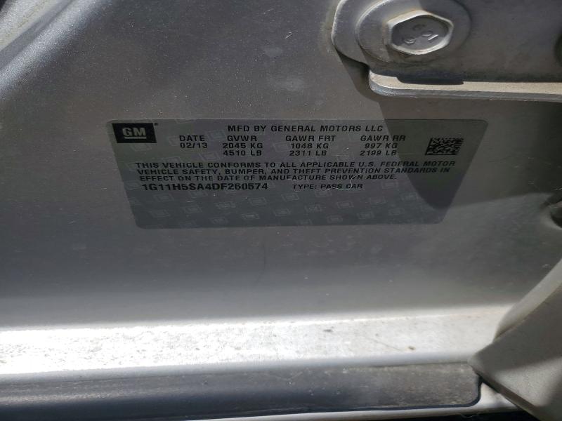 Aukcja sprzedaży 2013 Chevrolet Malibu, vin: 1G11H5SA4DF260574, numer aukcji: 59599946