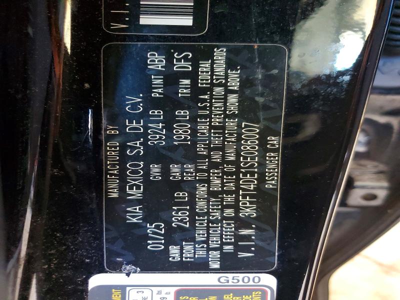 60036096 :رقم المزاد ، 3KPFT4DE1SE086007 vin ، 2025 Kia K4 مزاد بيع
