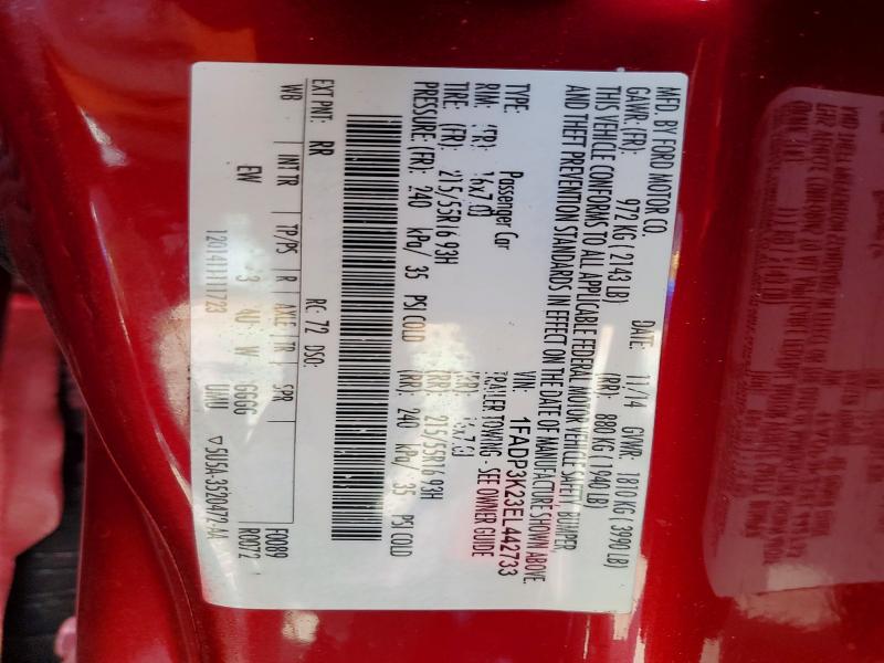 59825696 :رقم المزاد ، 1FADP3K23EL442733 vin ، 2014 Ford Focus مزاد بيع