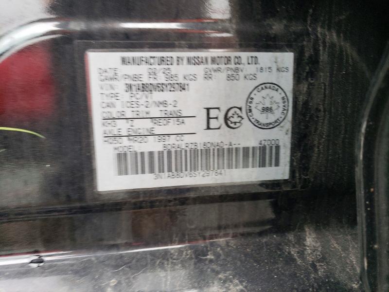 Продажа на аукционе авто 2025 Nissan Sentra, vin: 3N1AB8DV6SY297841, номер лота: 62111366