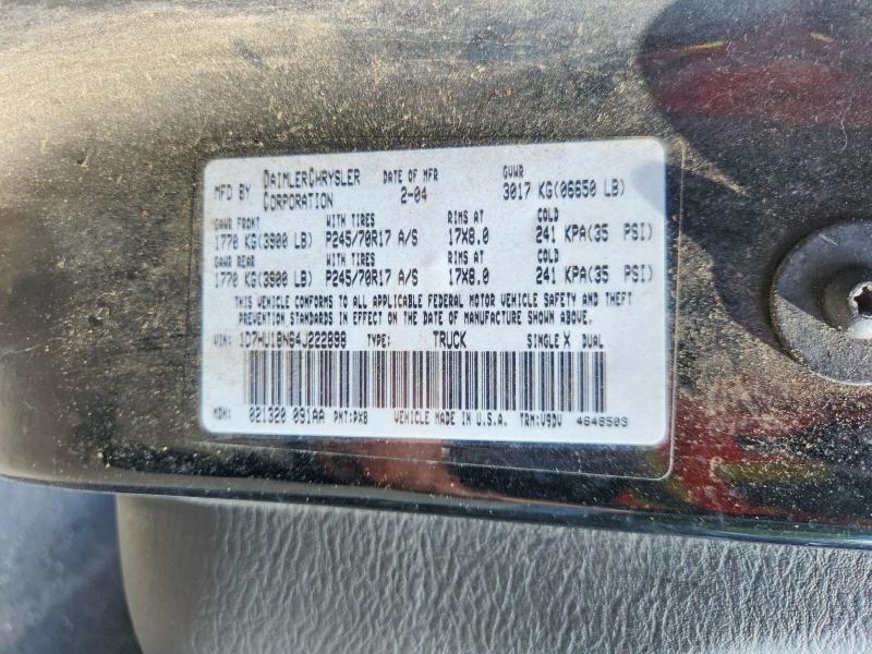 Aukcja sprzedaży 2004 Dodge Ram 1500, vin: 1D7HU18N64J222898, numer aukcji: 63018716