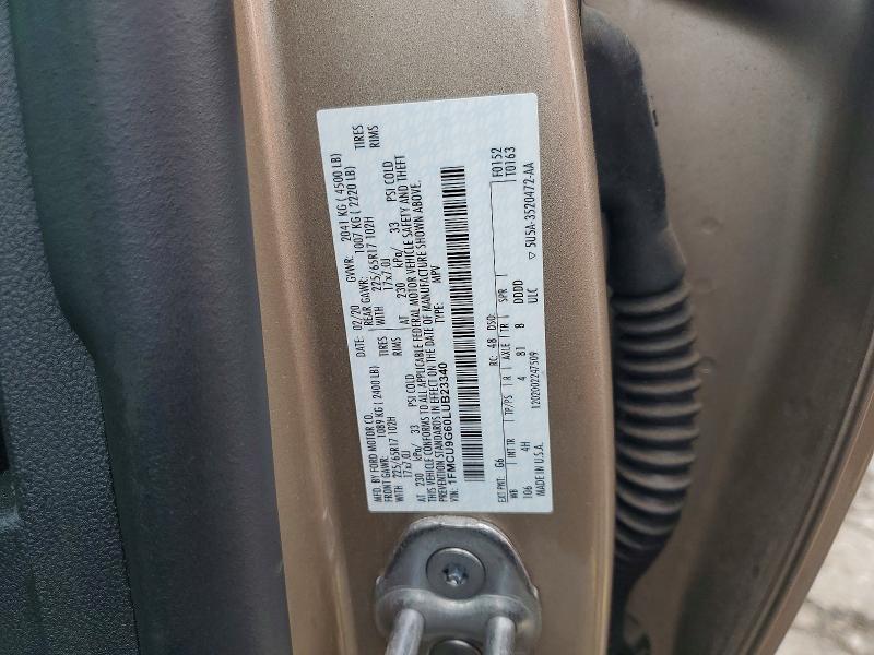 Aukcja sprzedaży 2020 Ford Escape, vin: 1FMCU9G60LUB23340, numer aukcji: 59867036