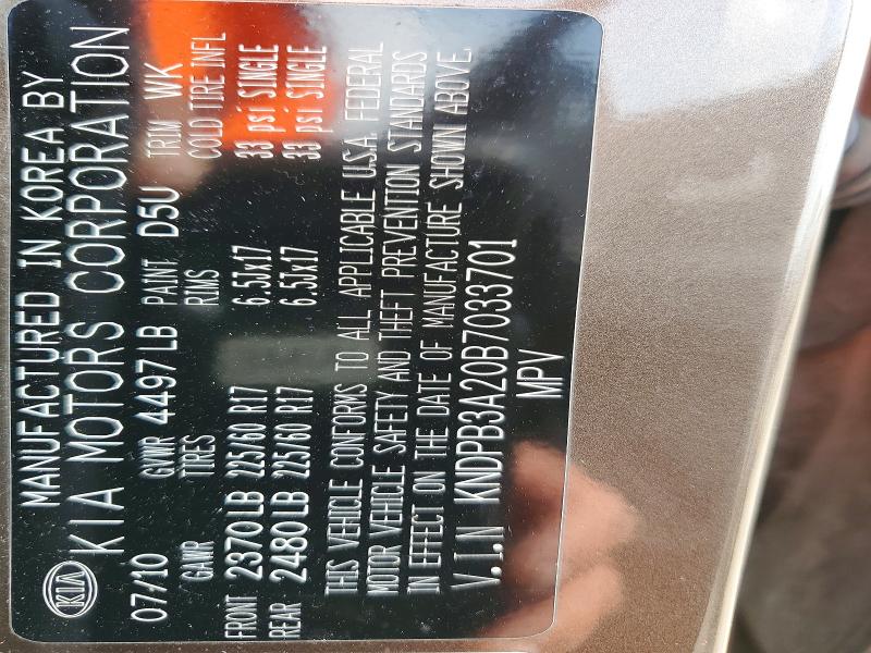 62602406 :رقم المزاد ، KNDPB3A20B7033701 vin ، 2011 Kia Sportage مزاد بيع