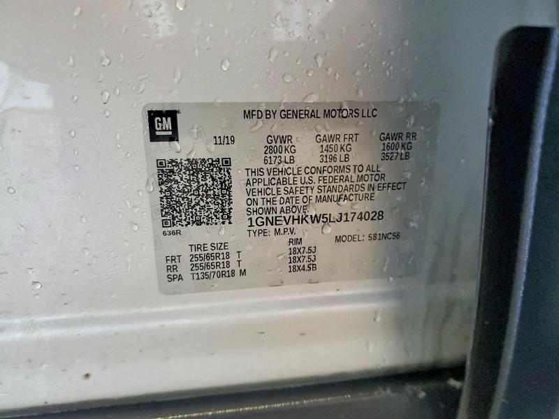 Продажа на аукционе авто 2020 Chevrolet Traverse, vin: 1GNEVHKW5LJ174028, номер лота: 59736886