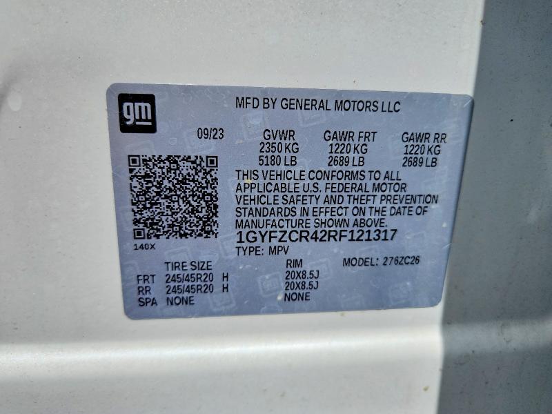 2024 Cadillac Xt4 მანქანა იყიდება აუქციონზე, vin: 1GYFZCR42RF121317, აუქციონის ნომერი: 60546166