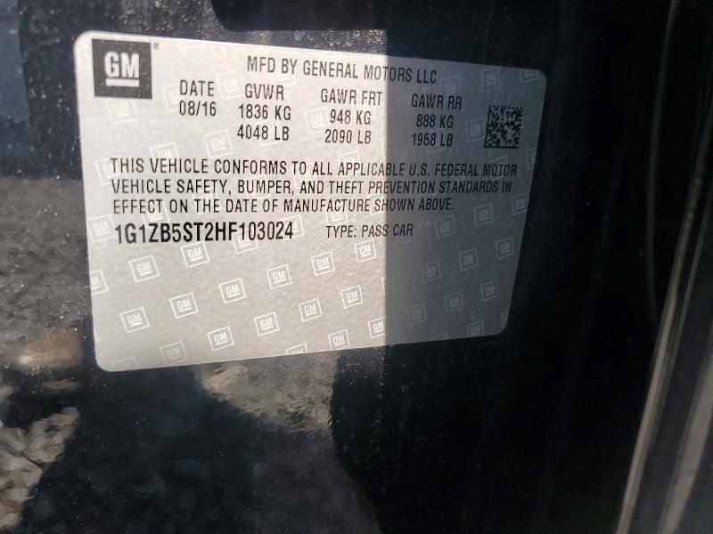 62569376 :رقم المزاد ، 1G1ZB5ST2HF103024 vin ، 2017 Chevrolet Malibu مزاد بيع