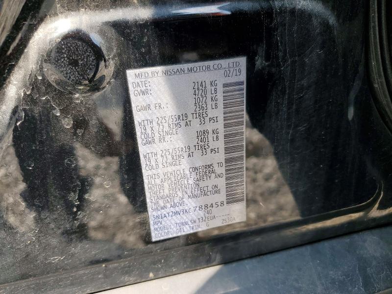 Aukcja sprzedaży 2019 Nissan Rogue, vin: 5N1AT2MV3KC788458, numer aukcji: 62026846