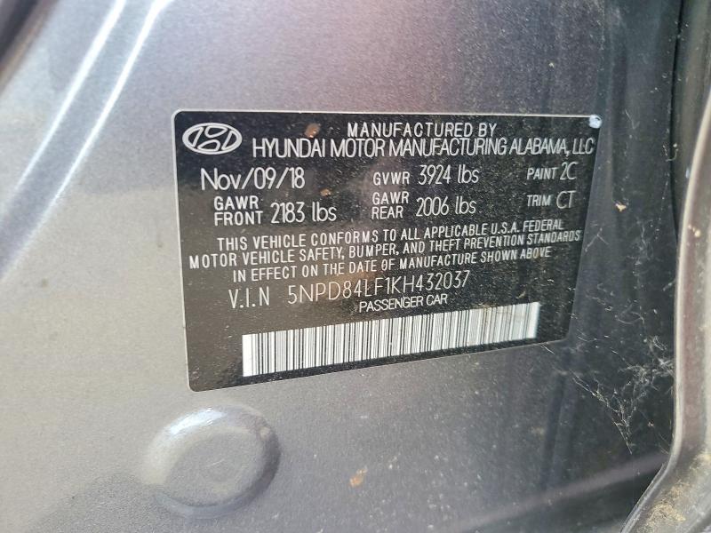 Продаж на аукціоні авто 2019 Hyundai Elantra, vin: 5NPD84LF1KH432037, номер лоту: 63231756