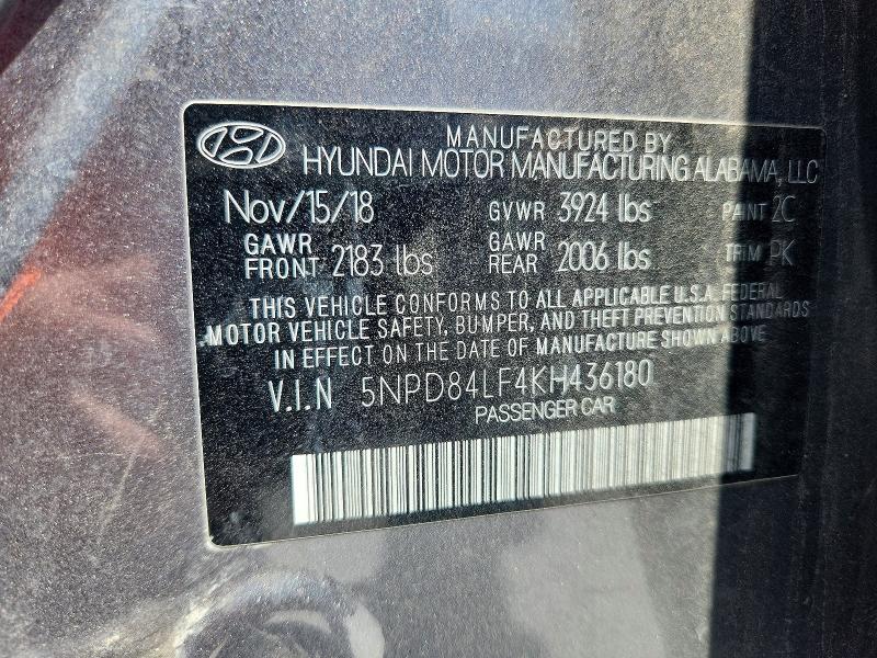Продажа на аукционе авто 2019 Hyundai Elantra, vin: 5NPD84LF4KH436180, номер лота: 63221746