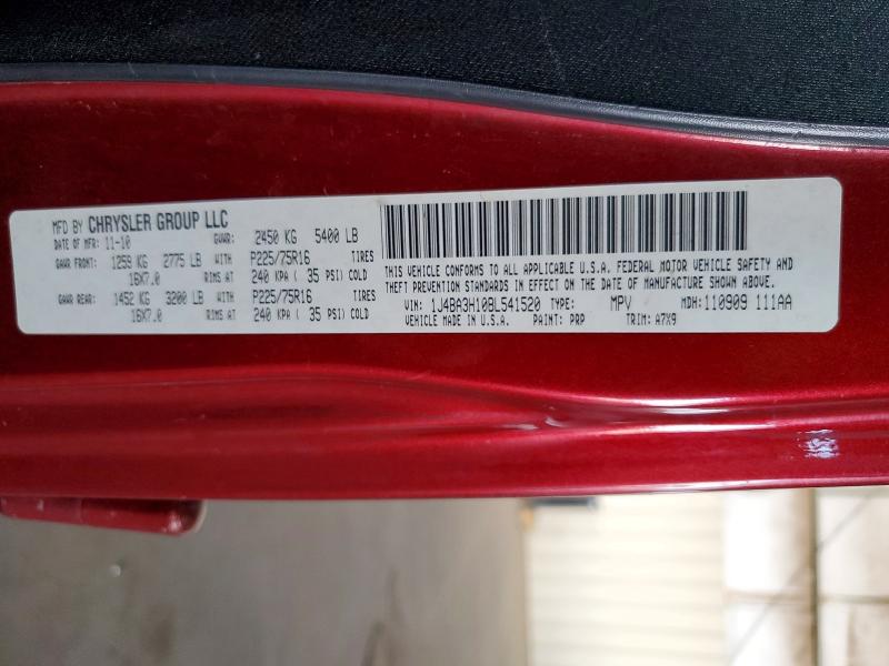 61621826 :رقم المزاد ، 1J4BA3H10BL541520 vin ، 2011 Jeep Wrangler Unlimited مزاد بيع
