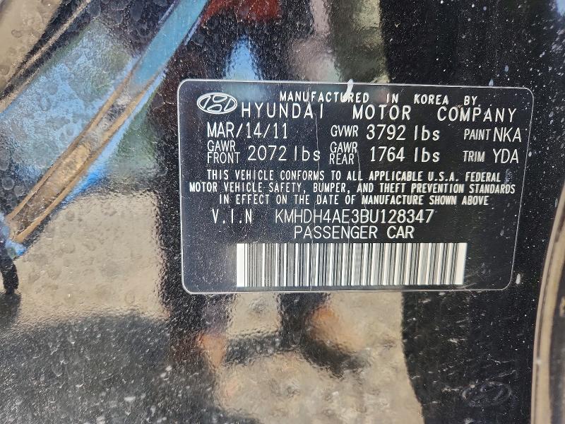 62268956 :رقم المزاد ، KMHDH4AE3BU128347 vin ، 2011 Hyundai Elantra مزاد بيع
