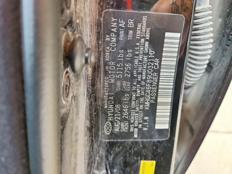 Aukcja sprzedaży 2009 Hyundai Genesis, vin: KMHGC46F89U032110, numer aukcji: 59680616
