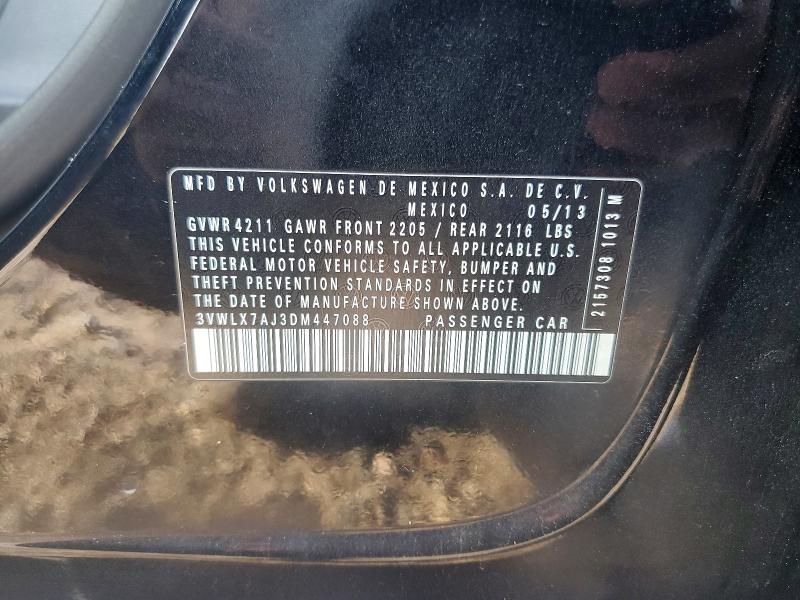 62564546 :رقم المزاد ، 3VWLX7AJ3DM447088 vin ، 2013 Volkswagen Jetta مزاد بيع