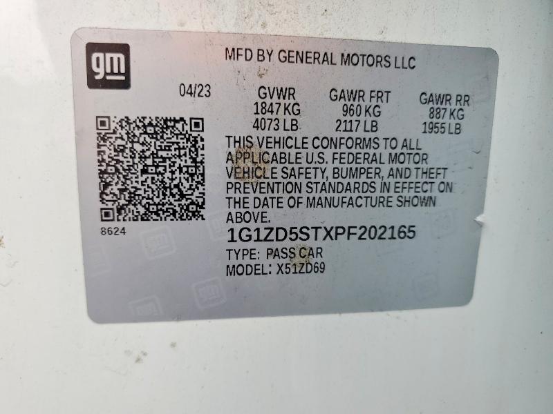 59840116 :رقم المزاد ، 1G1ZD5STXPF202165 vin ، 2023 Chevrolet Malibu مزاد بيع
