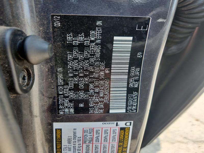 Aukcja sprzedaży 2012 Toyota 4runner, vin: JTEBU5JR0C5089451, numer aukcji: 60899826