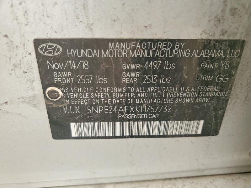 Продаж на аукціоні авто 2019 Hyundai Sonata Se, vin: 5NPE24AFXKH757732, номер лоту: 60745916