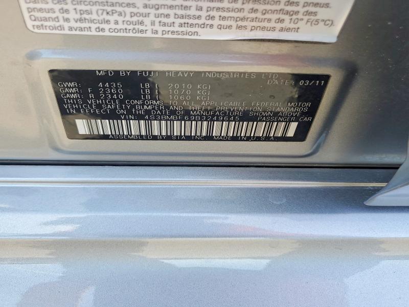 61023526 :رقم المزاد ، 4S3BMBF69B3249645 vin ، 2011 Subaru Legacy مزاد بيع