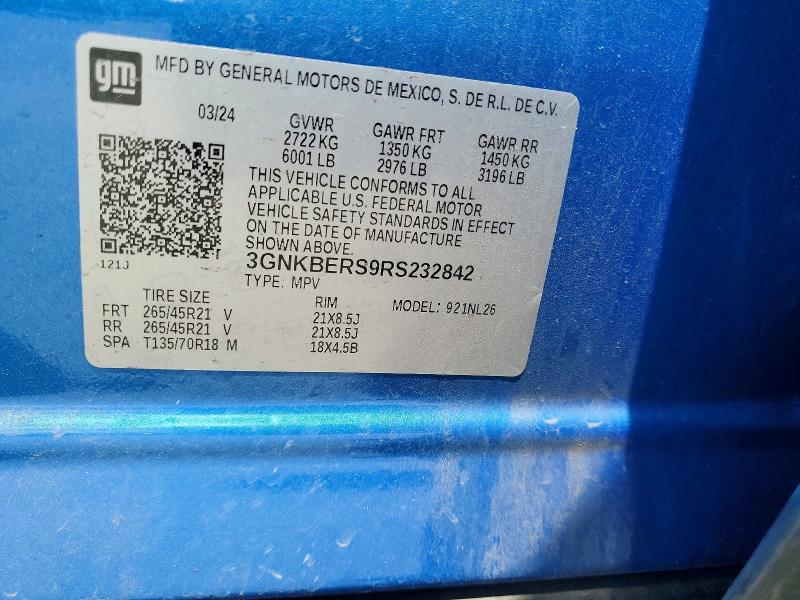 Aukcja sprzedaży 2024 Chevrolet Blazer, vin: 3GNKBERS9RS232842, numer aukcji: 59120116