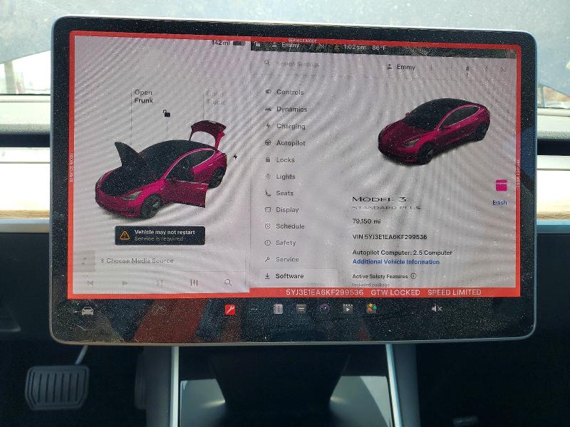2019 Tesla Model 3 მანქანა იყიდება აუქციონზე, vin: 5YJ3E1EA6KF299536, აუქციონის ნომერი: 62461806