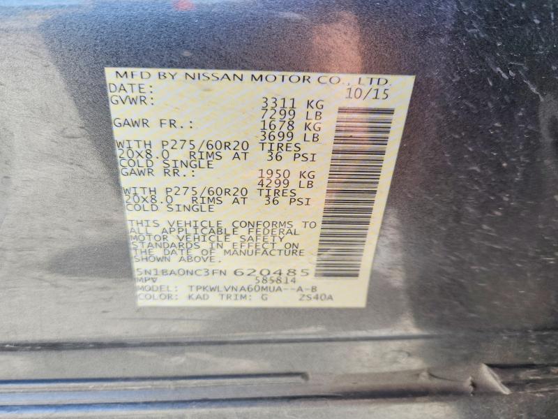 Продаж на аукціоні авто 2015 Nissan Armada, vin: 5N1BA0NC3FN620485, номер лоту: 59897556