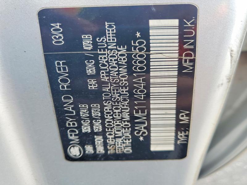 Aukcja sprzedaży 2004 Land Rover Range Rover, vin: SALME11464A166655, numer aukcji: 61838366