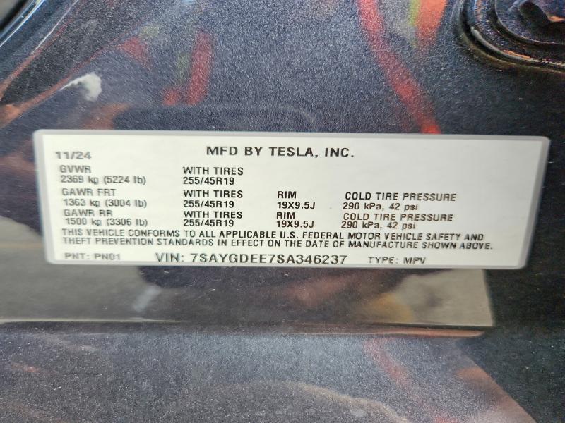Aukcja sprzedaży 2025 Tesla Model Y, vin: 7SAYGDEE7SA346237, numer aukcji: 63363576