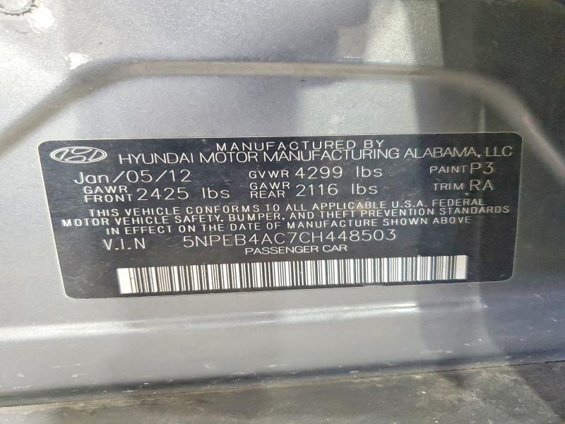 Aukcja sprzedaży 2012 Hyundai Sonata, vin: 5NPEB4AC7CH448503, numer aukcji: 60312956