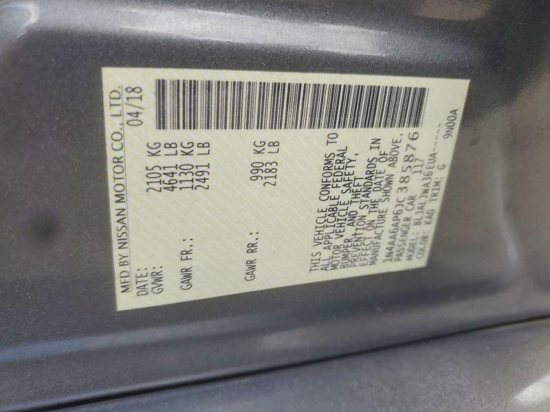 Aukcja sprzedaży 2018 Nissan Maxima, vin: 1N4AA6AP6JC385876, numer aukcji: 60717146
