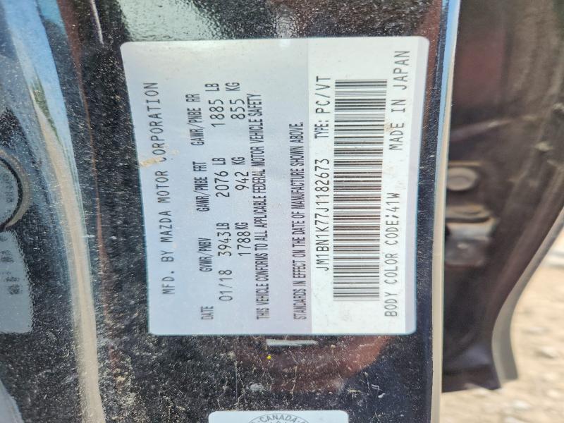 2018 Mazda 3 მანქანა იყიდება აუქციონზე, vin: JM1BN1K77J1182673, აუქციონის ნომერი: 59686906