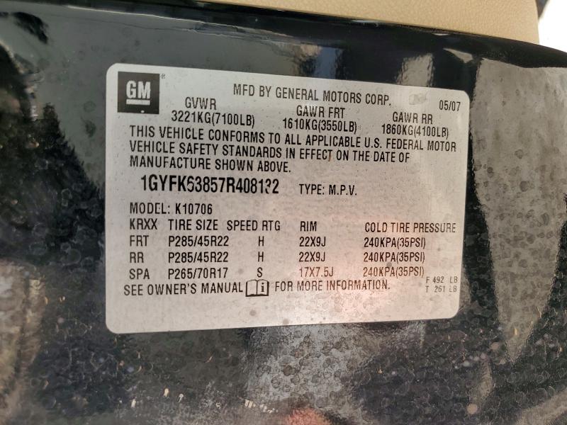 Aukcja sprzedaży 2007 Cadillac Escalade, vin: 1GYFK63857R408132, numer aukcji: 62865586