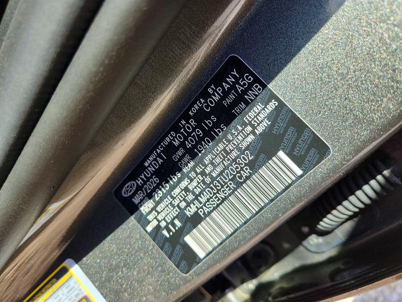 59863776 :رقم المزاد ، KMHLM4DJ3TU205302 vin ، 2026 Hyundai Elantra Hybrid مزاد بيع