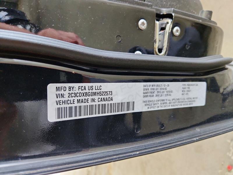 Продаж на аукціоні авто 2021 Dodge Charger, vin: 2C3CDXBG0MH522573, номер лоту: 63218786