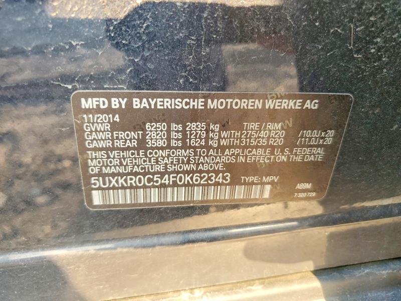 Продаж на аукціоні авто 2015 Bmw X5, vin: 5UXKR0C54F0K62343, номер лоту: 59865696