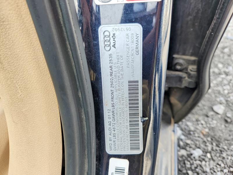 2012 Audi A6 მანქანა იყიდება აუქციონზე, vin: WAUDFAFC9CN118009, აუქციონის ნომერი: 62876376