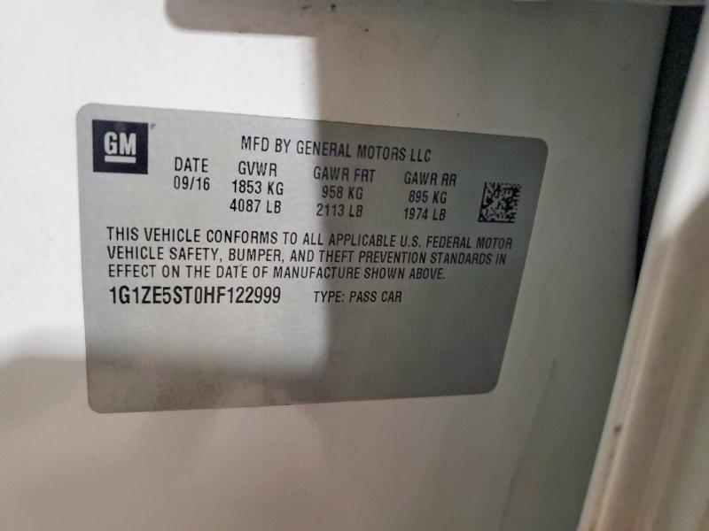 2017 Chevrolet Malibu მანქანა იყიდება აუქციონზე, vin: 1G1ZE5ST0HF122999, აუქციონის ნომერი: 62482396