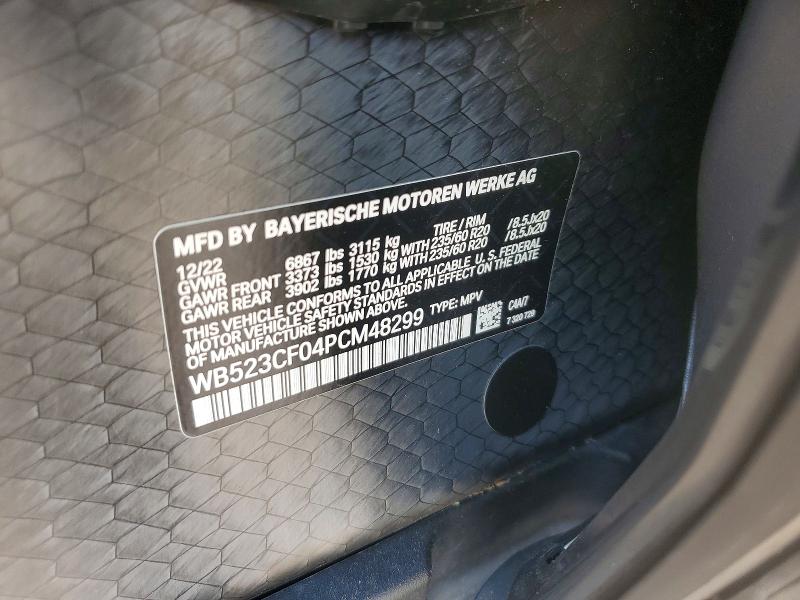 58883536 :رقم المزاد ، WB523CF04PCM48299 vin ، 2023 Bmw Ix مزاد بيع