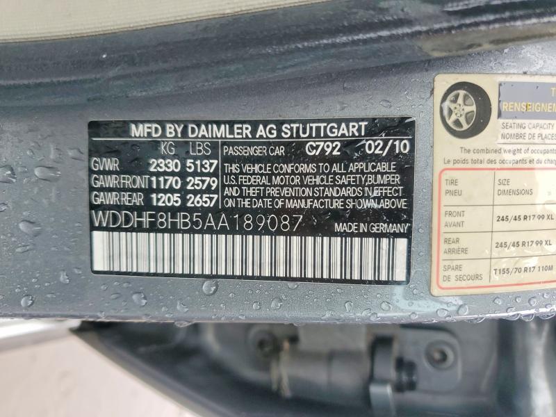 Продаж на аукціоні авто 2010 Mercedes-benz E, vin: WDDHF8HB5AA189087, номер лоту: 59881906