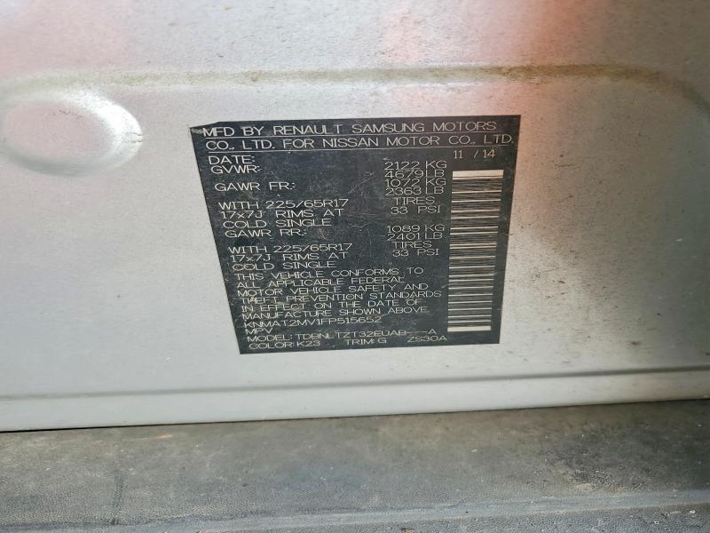 2015 Nissan Rogue მანქანა იყიდება აუქციონზე, vin: KNMAT2MV1FP515652, აუქციონის ნომერი: 61946396