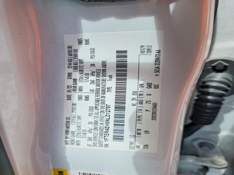 2022 Ford Ranger მანქანა იყიდება აუქციონზე, vin: 1FTER4EH6NLD12797, აუქციონის ნომერი: 59973786