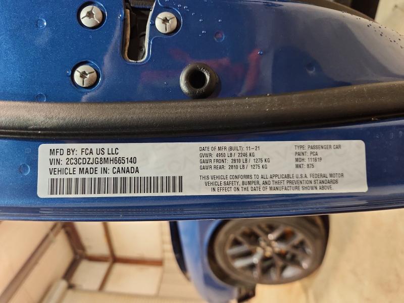 Продажа на аукционе авто 2021 Dodge Challenger, vin: 2C3CDZJG8MH665140, номер лота: 60955366