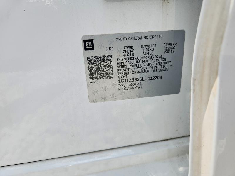 Продажа на аукционе авто 2020 Chevrolet Impala, vin: 1G11Z5S36LU112208, номер лота: 61031796