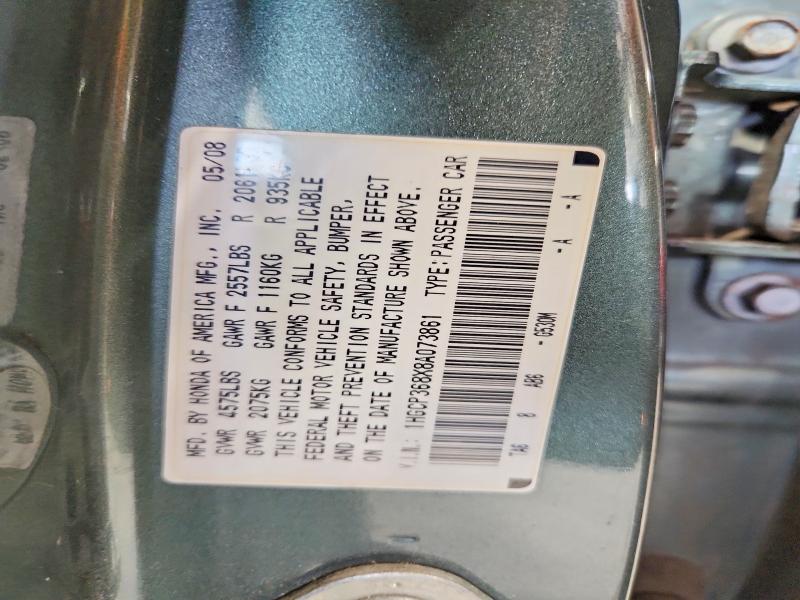 62400306 :رقم المزاد ، 1HGCP368X8A073861 vin ، 2008 Honda Accord مزاد بيع