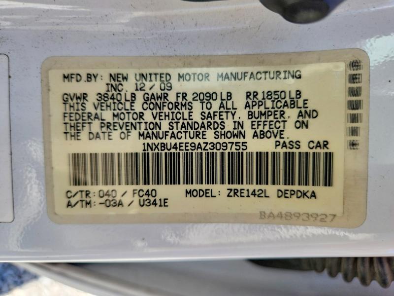 Aukcja sprzedaży 2010 Toyota Corolla, vin: 1NXBU4EE9AZ309755, numer aukcji: 63392446