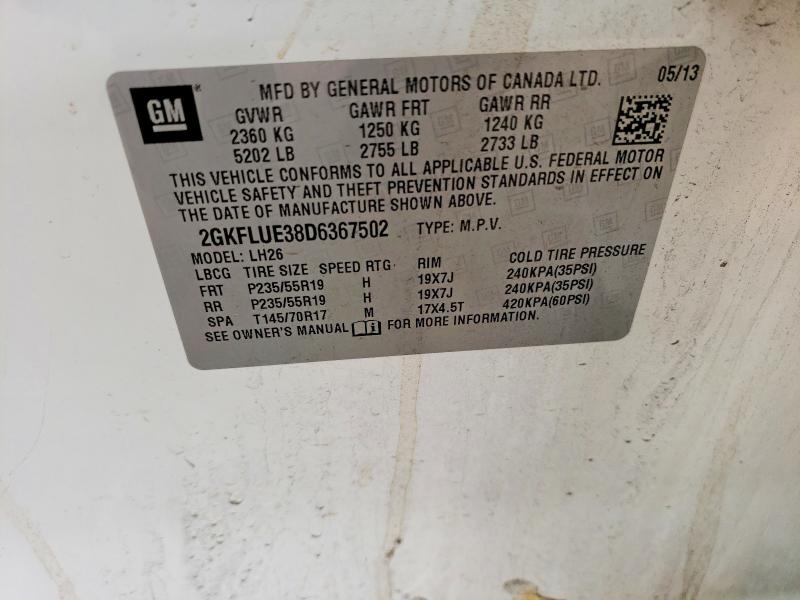 Aukcja sprzedaży 2013 Gmc Terrain, vin: 2GKFLUE38D6367502, numer aukcji: 61514486