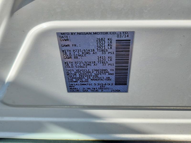 Продаж на аукціоні авто 2014 Infiniti Qx60, vin: 5N1AL0MM7EC530492, номер лоту: 59832626