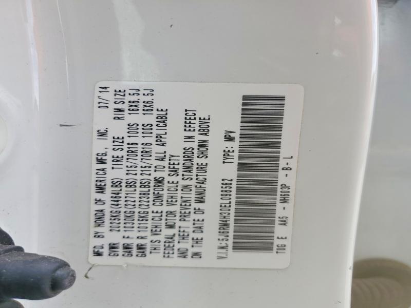 Aukcja sprzedaży 2014 Honda Cr-v, vin: 5J6RM4H30EL098562, numer aukcji: 61089246
