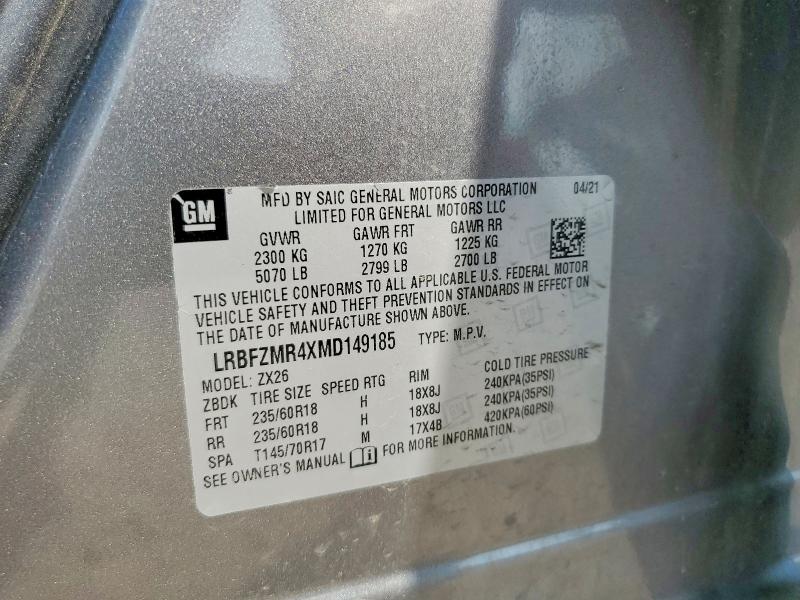 Продаж на аукціоні авто 2021 Buick Envision, vin: LRBFZMR4XMD149185, номер лоту: 62780786