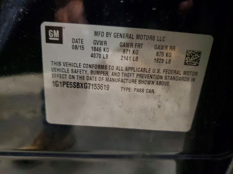 62926716 :رقم المزاد ، 1G1PE5SBXG7153619 vin ، 2016 Chevrolet Cruze Limited مزاد بيع