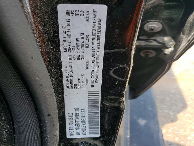 60201666 :رقم المزاد ، 1C6SRFFT3NN361310 vin ، 2022 Ram 1500 مزاد بيع