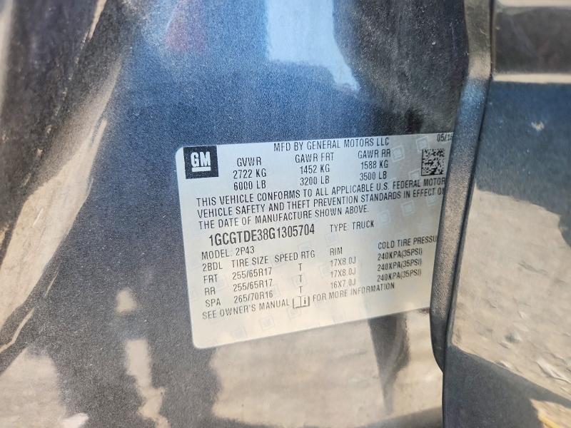 61232436 :رقم المزاد ، 1GCGTDE38G1305704 vin ، 2016 Chevrolet Colorado مزاد بيع